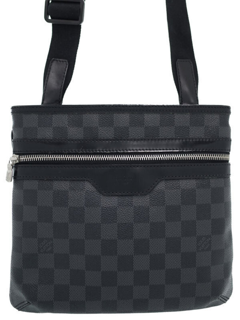 Louis Vuitton Damier Thomas Shoulder Bag Canvas Leather Graphite Black